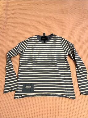 Marc Jacobs Blue & White Striped Long Sleeve Tee